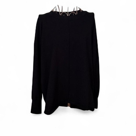 Max Studio Black Long Sleeve Top Women's L Rayon Nylon Blend - Picture 1 of 4